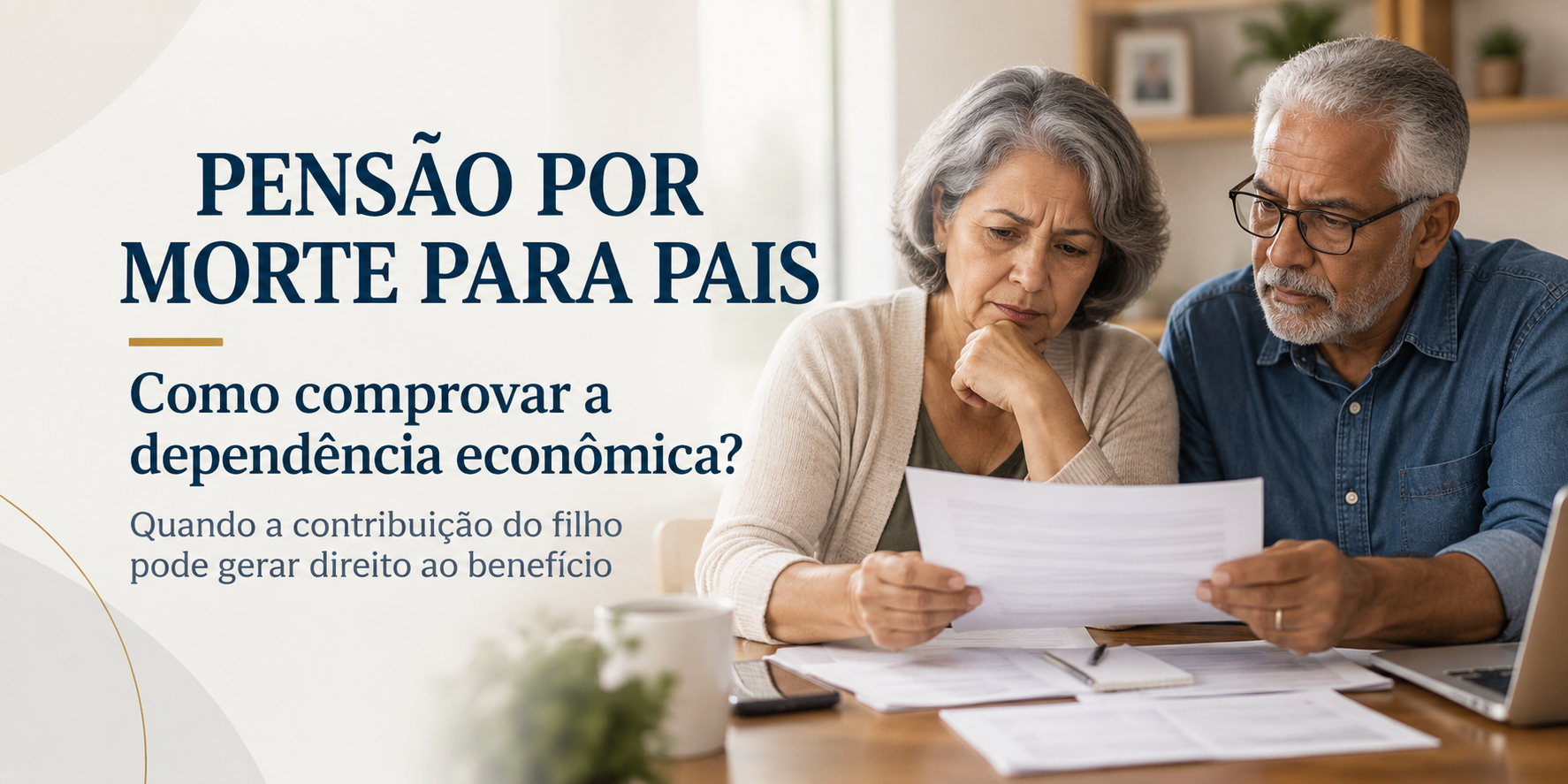 fotografia dos pais diante dos documentos analisando a pensão por mote